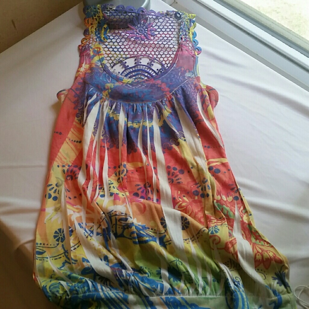 Summer tye dye lace top